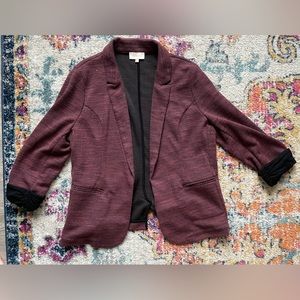 Skies Are Blue - Asa Knit Burgundy Blazer - Size XL